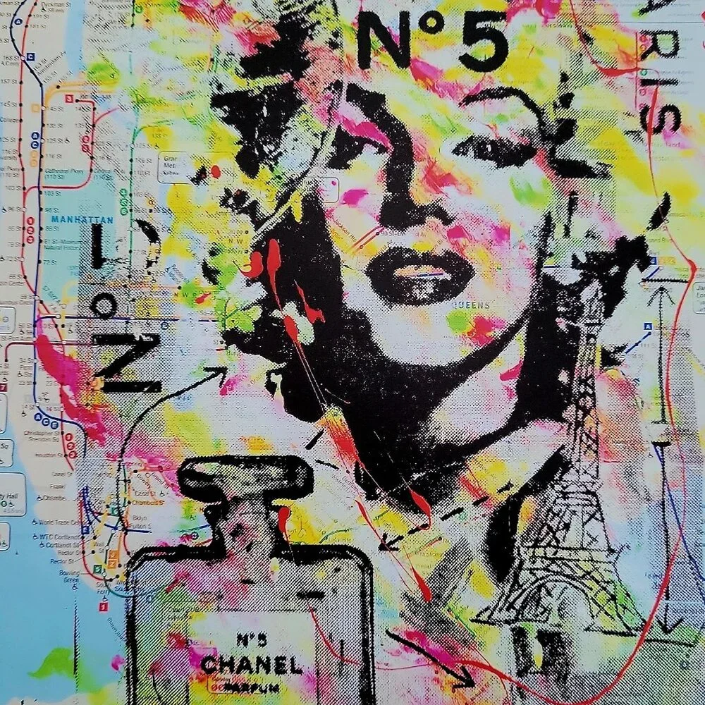 Rare Orginal Art Marilyn Monroe Art NYC Subway Map Metal Sign 8x12" Limited Ed. - Picture 4 of 5